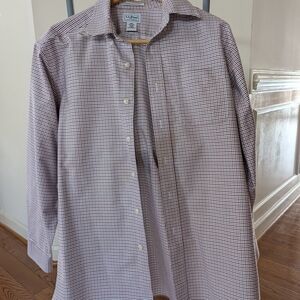 L.L. Bean Men's Checkered Shirt - Red and White